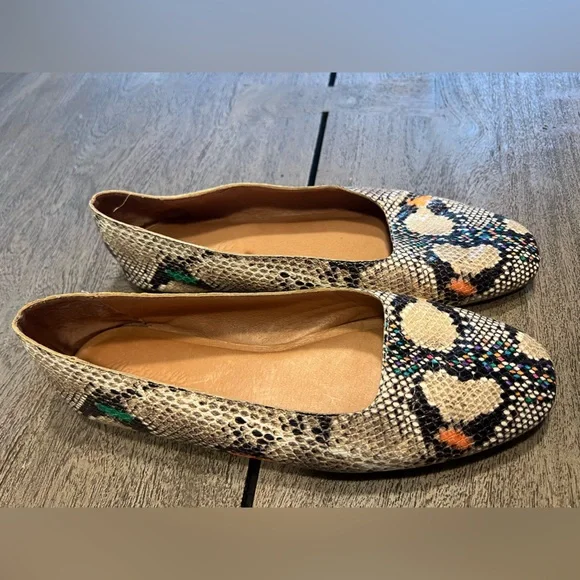 Madewell The Cory D-Orsay Flat Snake Embossed Leather Women’s Size 9 
Slip On - Picture 2 of 11